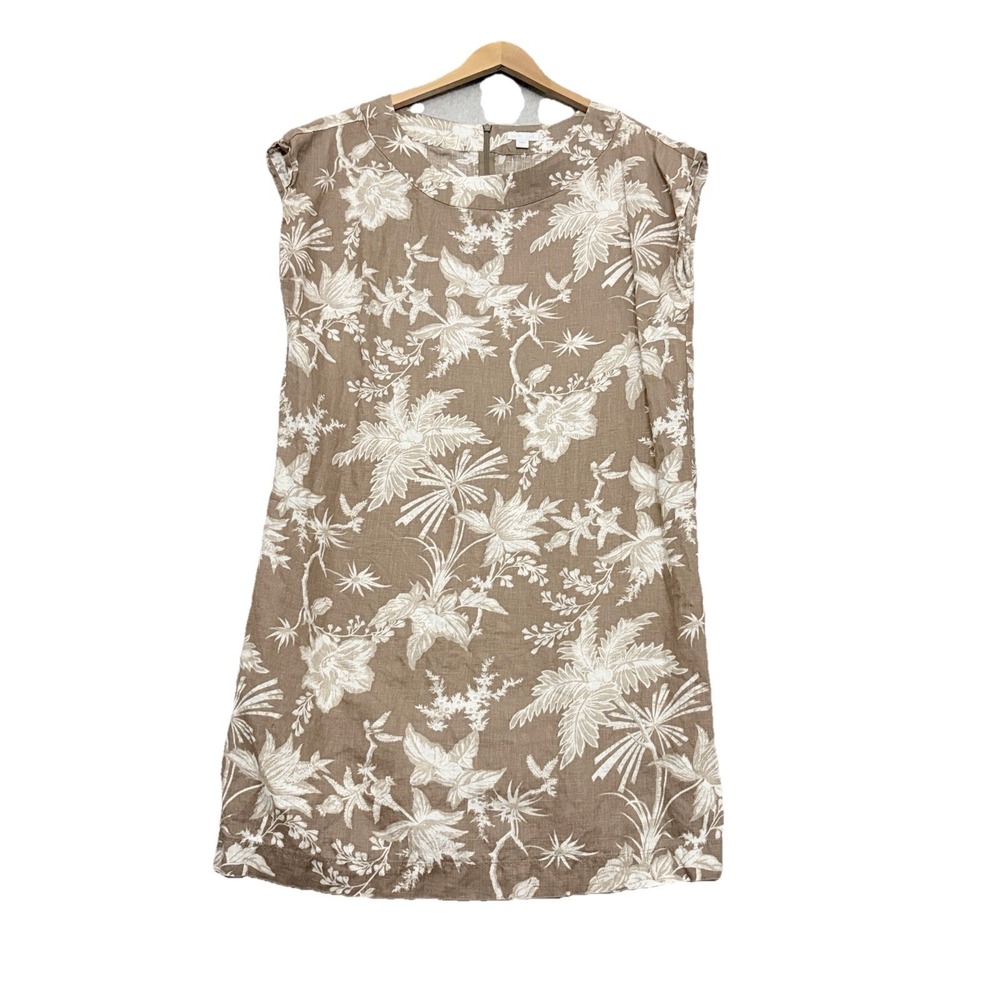 J Jill Love Linen Dress Size Large Floral Lagenlook‎ Beachy Coastal Travel Flowy
